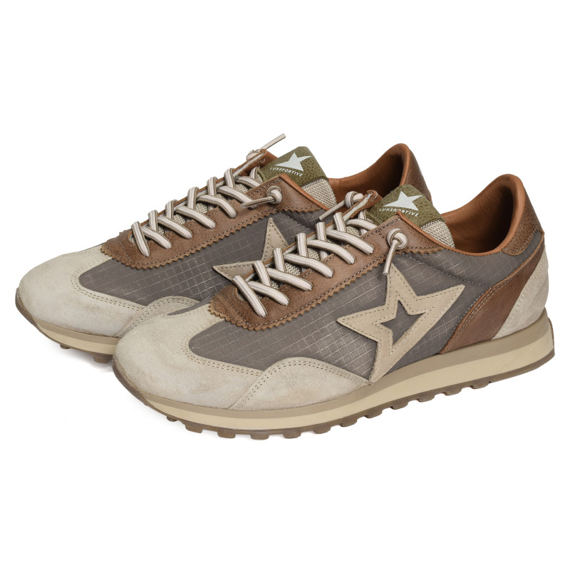 C1259 Taupe, Baskets running Cetti
