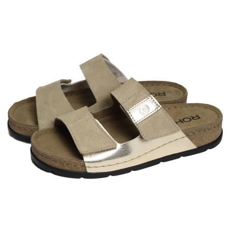 5413 Beige Platine, Mules Rohde