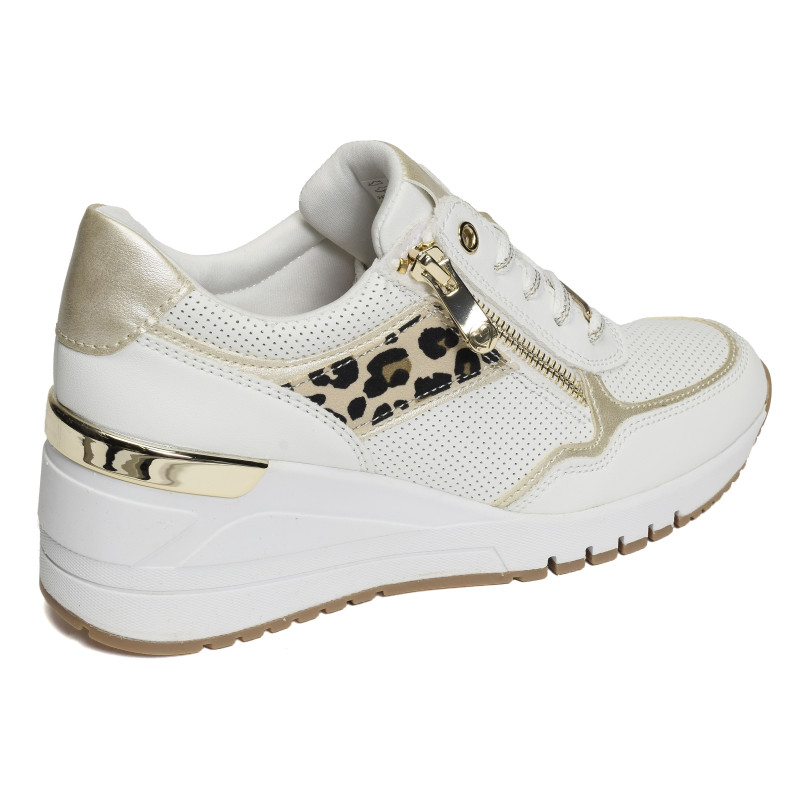 23743 Blanc Léopard, Baskets running Marco Tozzi