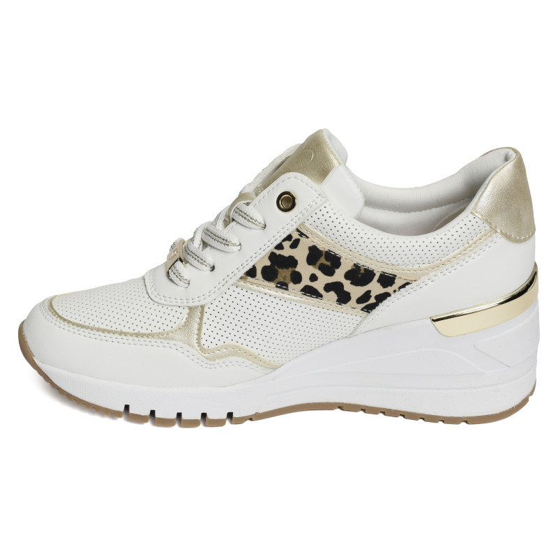 23743 Blanc Léopard, Baskets running Marco Tozzi