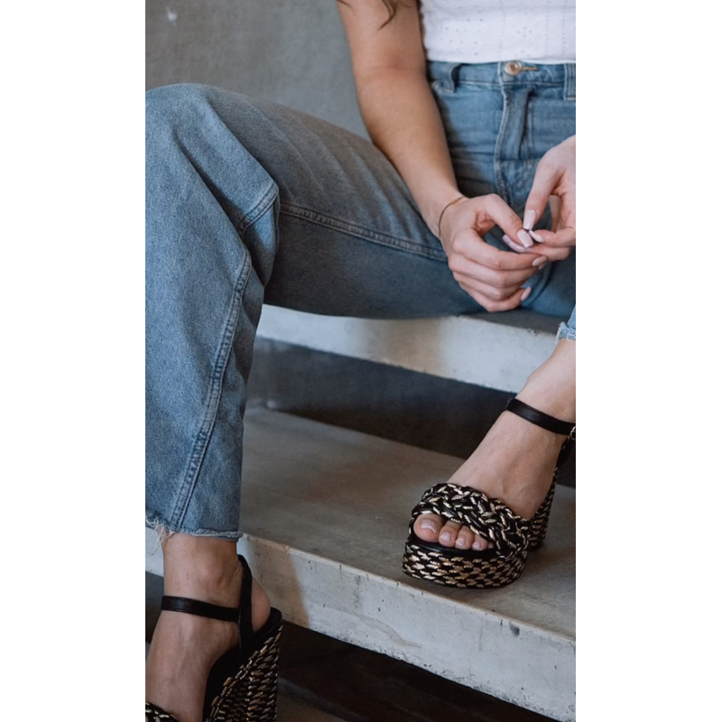 RABOT Noir, Nu-Pieds à talon Métamorf'Ose