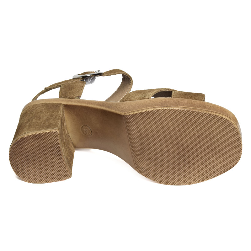 TANA Camel, Nu-Pieds à talon Geo Reino