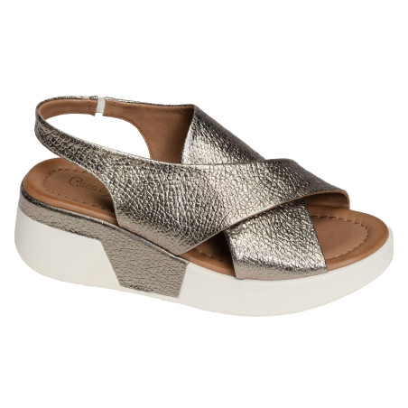 MILLY Champagne, Nu-Pieds à plateforme Coco & Abricot