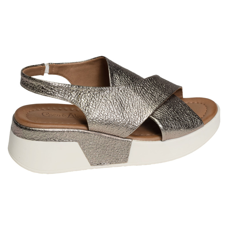 MILLY Champagne, Nu-Pieds à plateforme Coco & Abricot