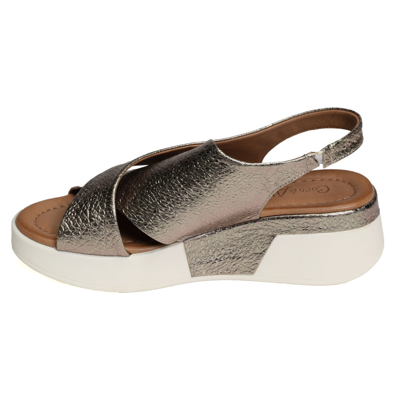 MILLY Champagne, Nu-Pieds à plateforme Coco & Abricot