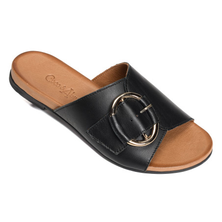 MAGNONCOURT Noir, Mules Coco & Abricot