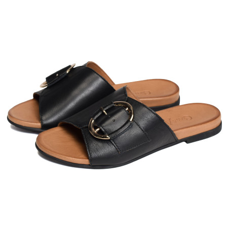 MAGNONCOURT Noir, Mules Coco & Abricot