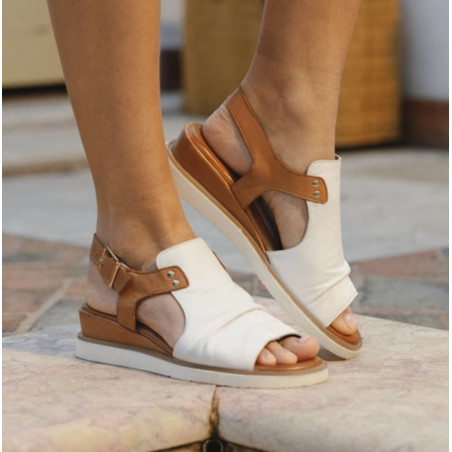 MISSIRIAC Blanc, Sandales compensées Coco & Abricot
