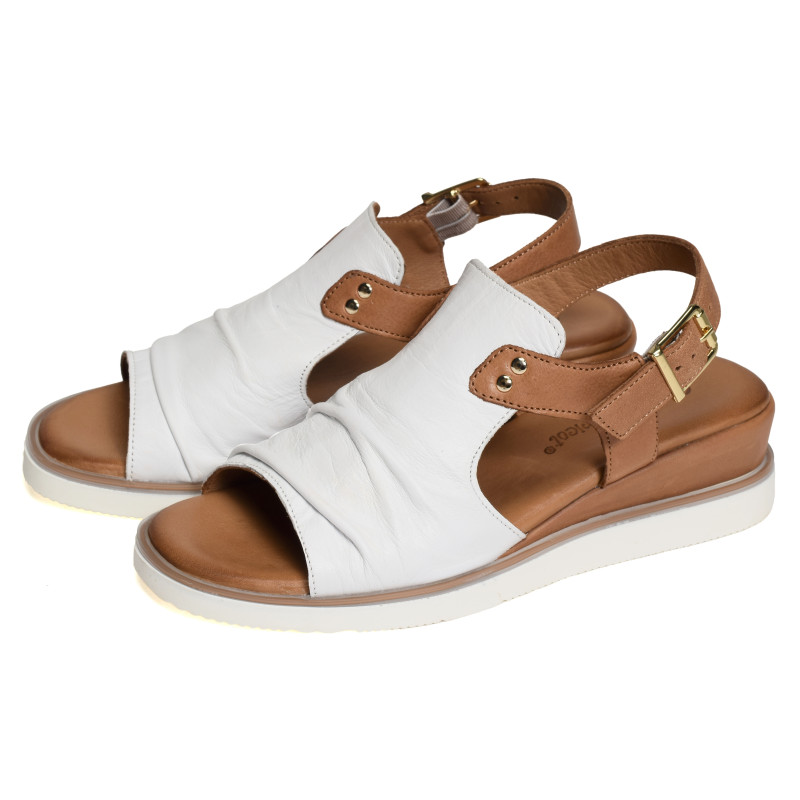 MISSIRIAC Blanc, Sandales compensées Coco & Abricot