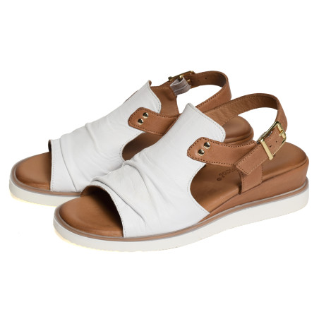 MISSIRIAC Blanc, Sandales compensées Coco & Abricot