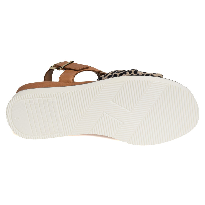 MISSIRIAC Léopard, Sandales compensées Coco & Abricot