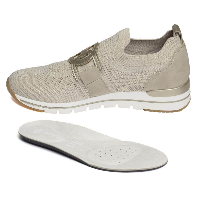R6713 Beige Platine, Slip-On Remonte