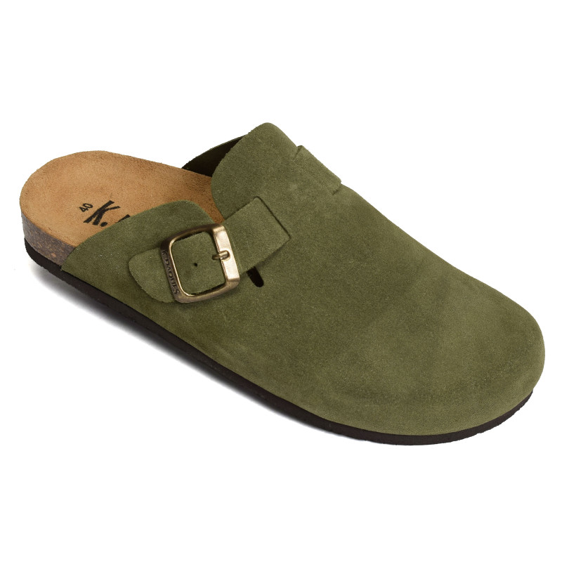 PINATEL Kaki, Mules K.Daques