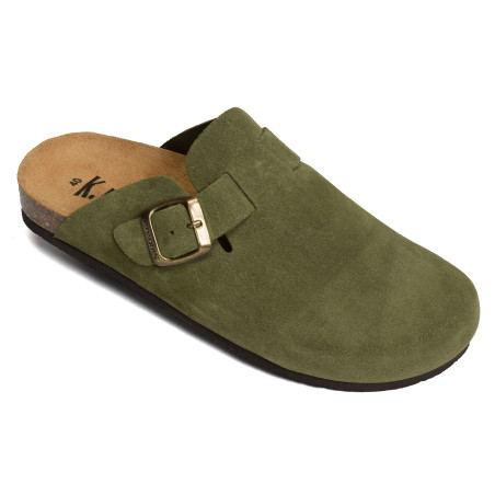 PINATEL Kaki, Mules K.Daques