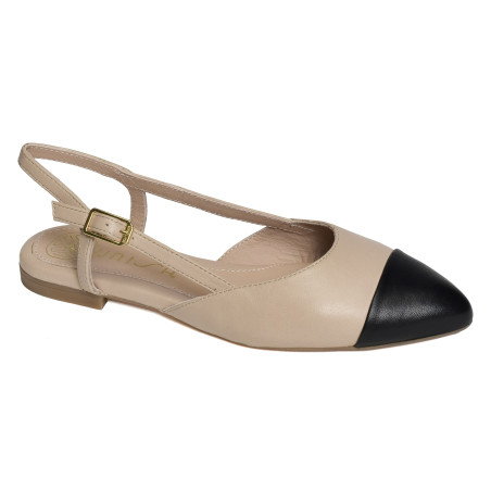 ASLEY Beige Noir, Slingback Unisa