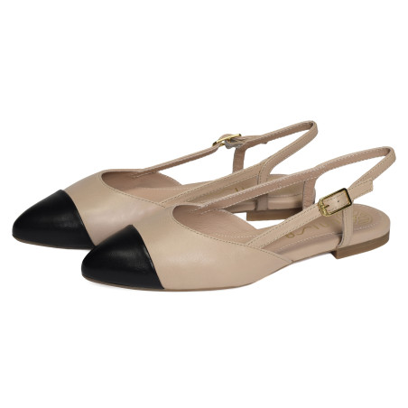 ASLEY Beige Noir, Slingback Unisa