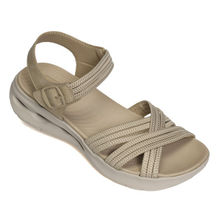 28656 Beige, Nu-Pieds à plateforme Amarpies Confort