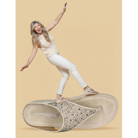 26579 Beige, Tongs Amarpies Confort