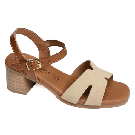 3402 Camel Beige, Nu-Pieds à talon Eva Frutos
