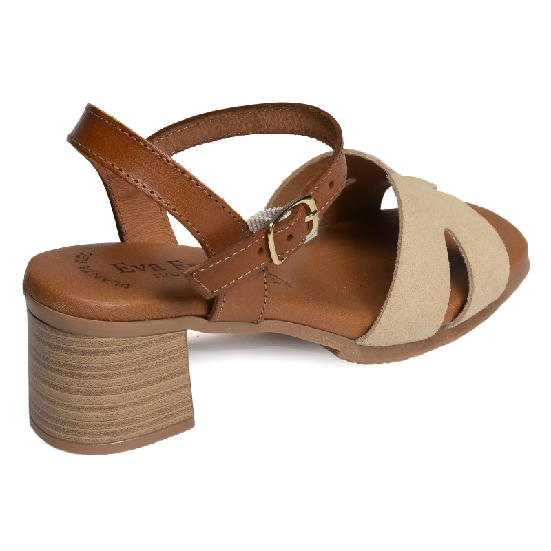 3402 Camel Beige, Nu-Pieds à talon Eva Frutos
