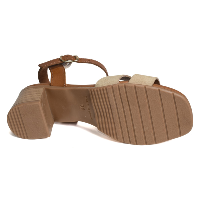 3402 Camel Beige, Nu-Pieds à talon Eva Frutos