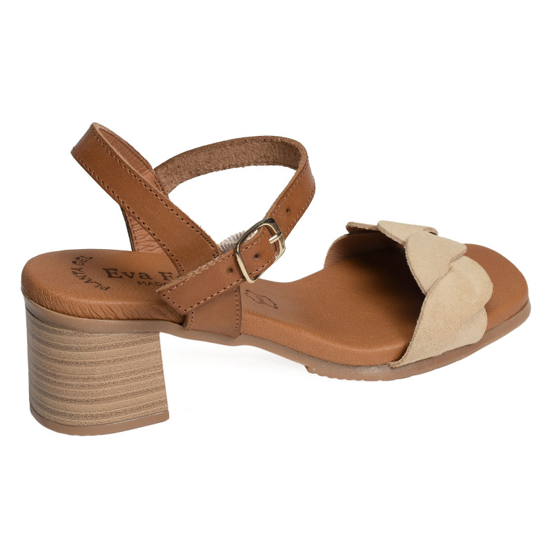 3439 Camel Beige, Nu-Pieds à talon Eva Frutos