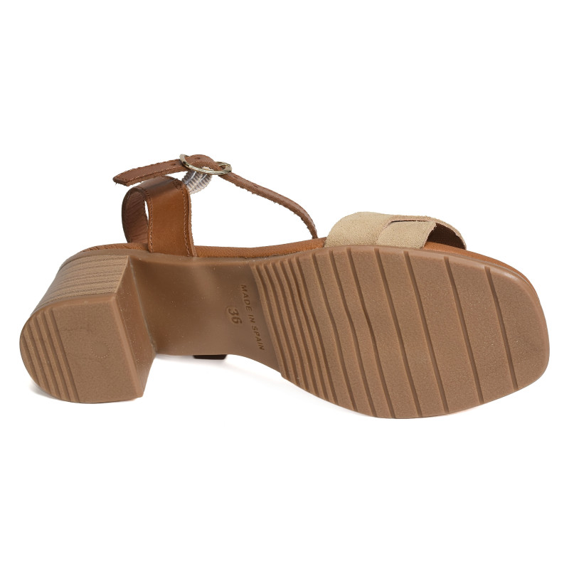 3439 Camel Beige, Nu-Pieds à talon Eva Frutos