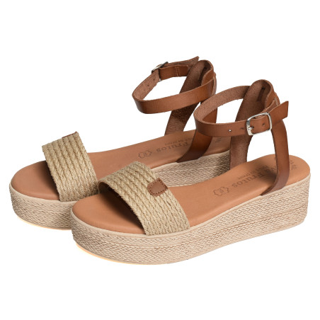 5352 Naturel, Sandales compensées Eva Frutos