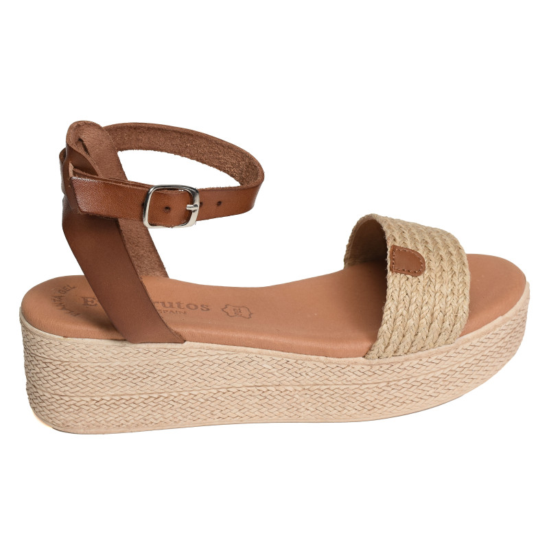 5352 Naturel, Sandales compensées Eva Frutos