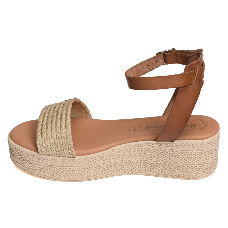 5352 Naturel, Sandales compensées Eva Frutos