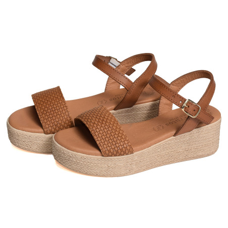 5390 Camel, Sandales compensées Eva Frutos