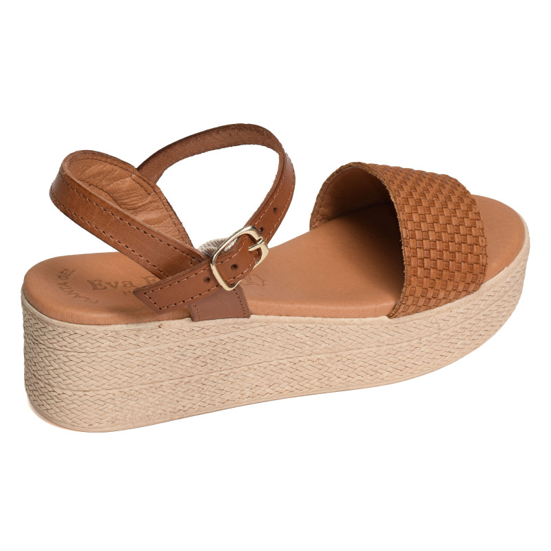 5390 Camel, Sandales compensées Eva Frutos
