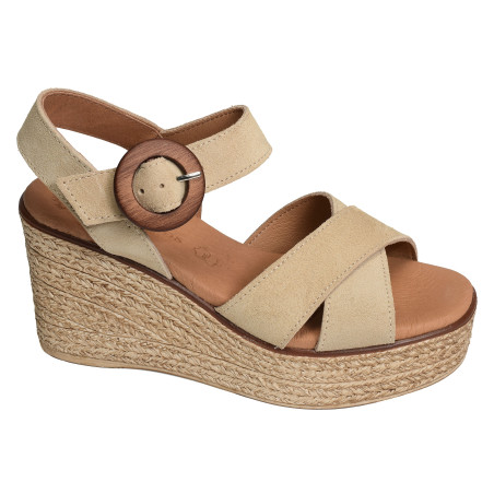 5816 Beige, Sandales compensées Eva Frutos