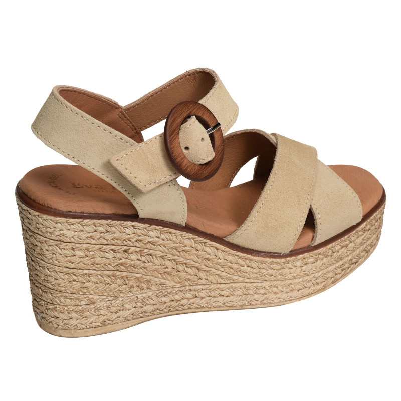 5816 Beige, Sandales compensées Eva Frutos