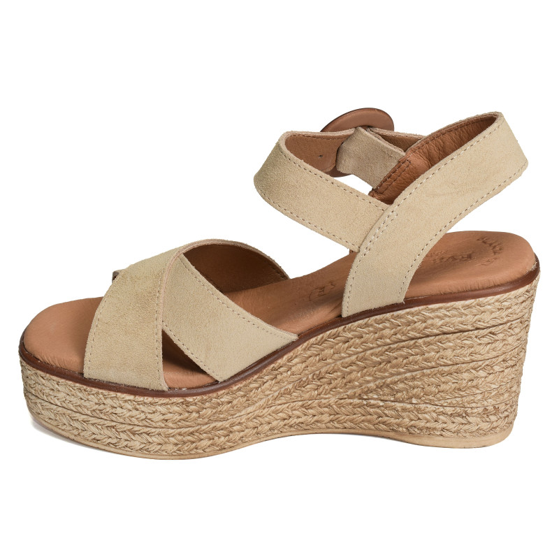 5816 Beige, Sandales compensées Eva Frutos