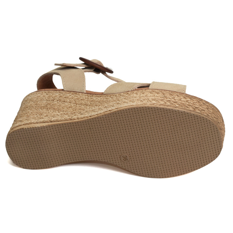5816 Beige, Sandales compensées Eva Frutos