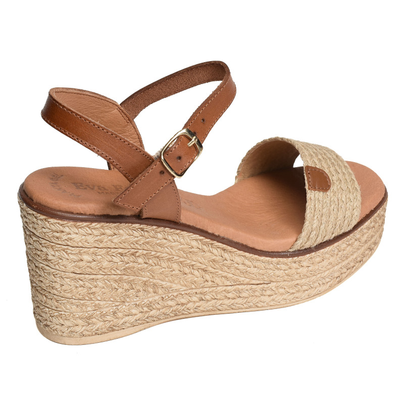 5890 Naturel, Sandales compensées Eva Frutos