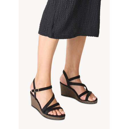 28323 Noir, Sandales compensées Tamaris