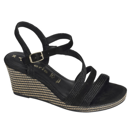 28323 Noir, Sandales compensées Tamaris