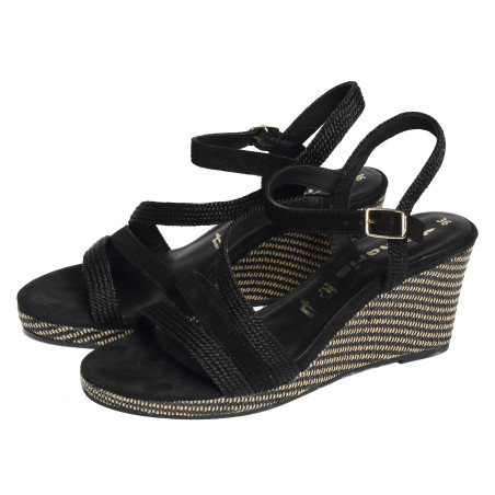 28323 Noir, Sandales compensées Tamaris