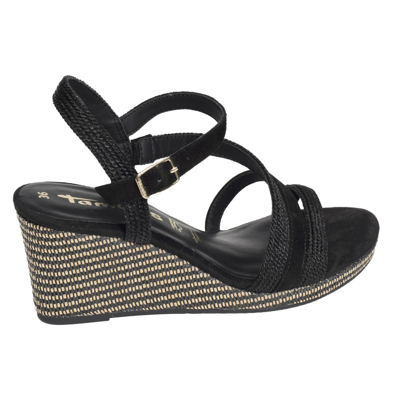 28323 Noir, Sandales compensées Tamaris