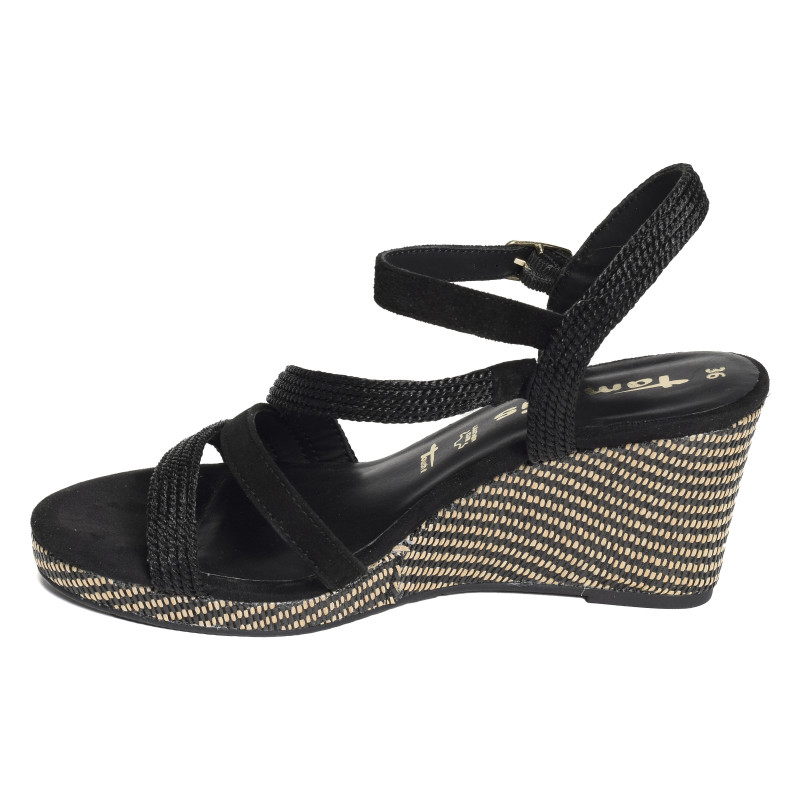 28323 Noir, Sandales compensées Tamaris