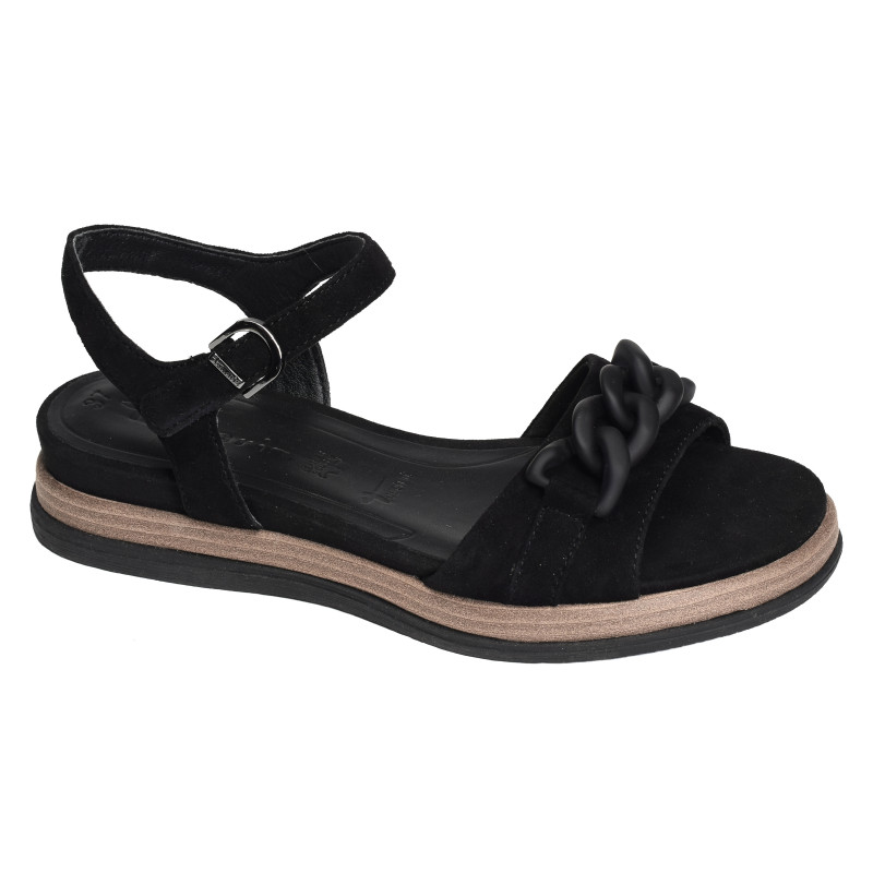 28254 Noir, Sandales compensées Tamaris