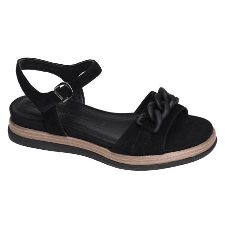 28254 Noir, Sandales compensées Tamaris