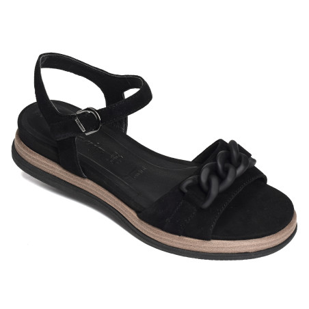 28254 Noir, Sandales compensées Tamaris