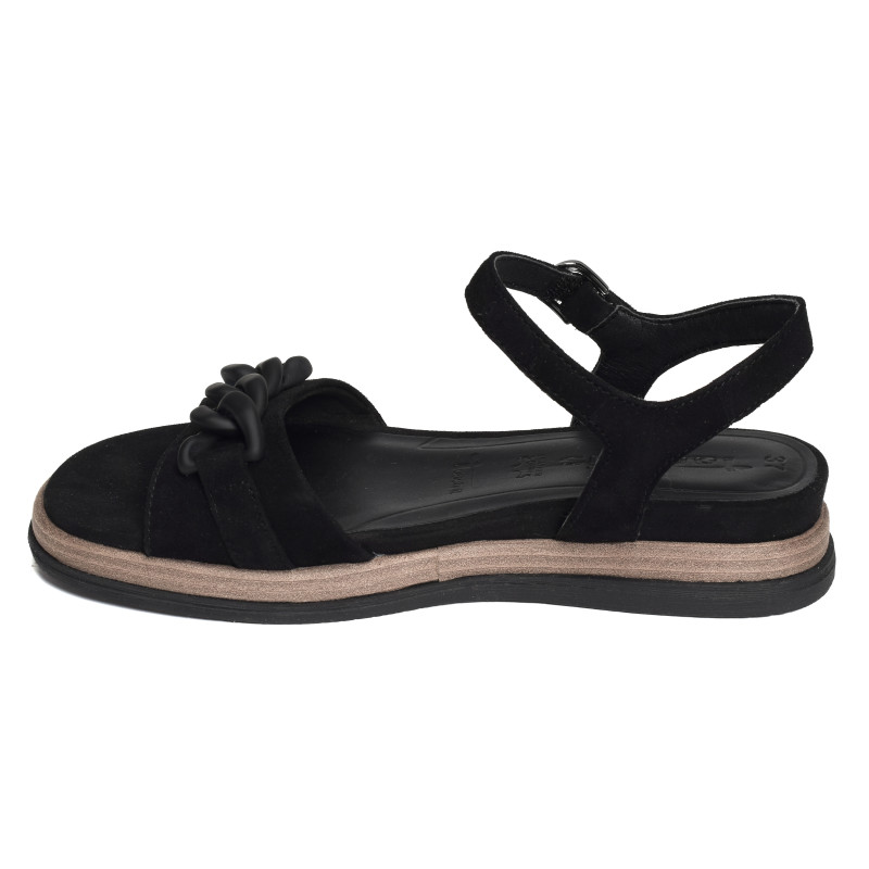 28254 Noir, Sandales compensées Tamaris