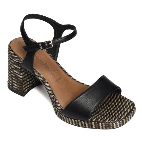 28342 Noir, Nu-Pieds à talon Tamaris