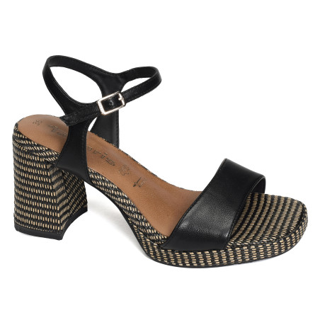 28342 Noir, Nu-Pieds à talon Tamaris