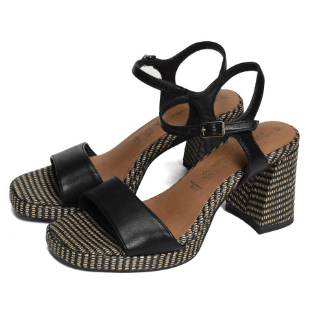 28342 Noir, Nu-Pieds à talon Tamaris