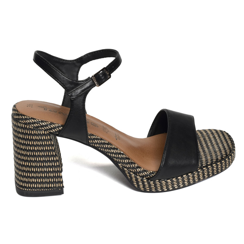 28342 Noir, Nu-Pieds à talon Tamaris